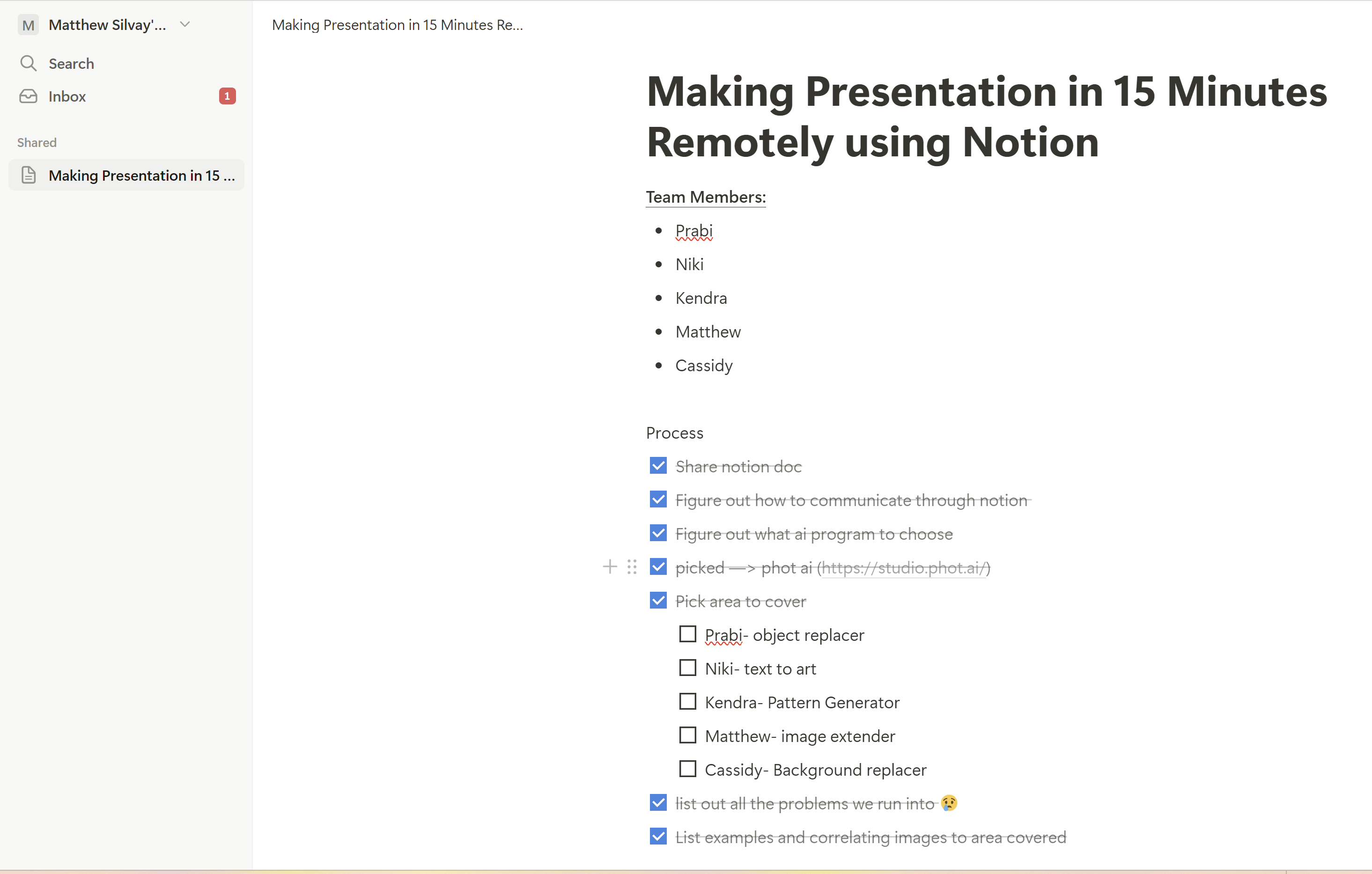 a screenshot of notion's layout